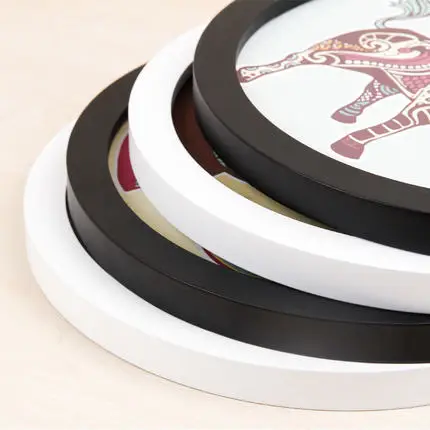 Simple circular photo frame 6 inches, 7, 8, 10, 12, 14, 16, 18, 20 inches, hanging wall picture frame, without painting core