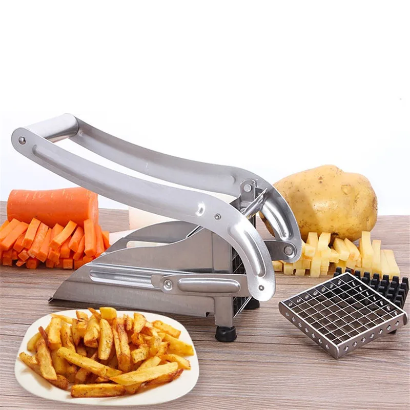 

24pcs/lot Stainless Steel Home French Fries Cutters Potato Chips Strip Cutting Machine Maker Slicer Chopper Dicer With 2 Blades