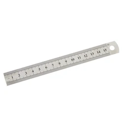 2 Pcs 15cm 6 Inch Stainless Steel Metal Straight Ruler Precision Double Sided Learning Office Stationery Drafting Supplies