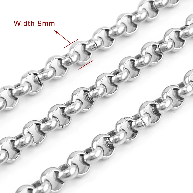 4/6/8/10mm Wide Chain Punk 316L Stainless Steel Silver Color Round O Chain Necklace Titanium steel Chain Necklace 18-40inch