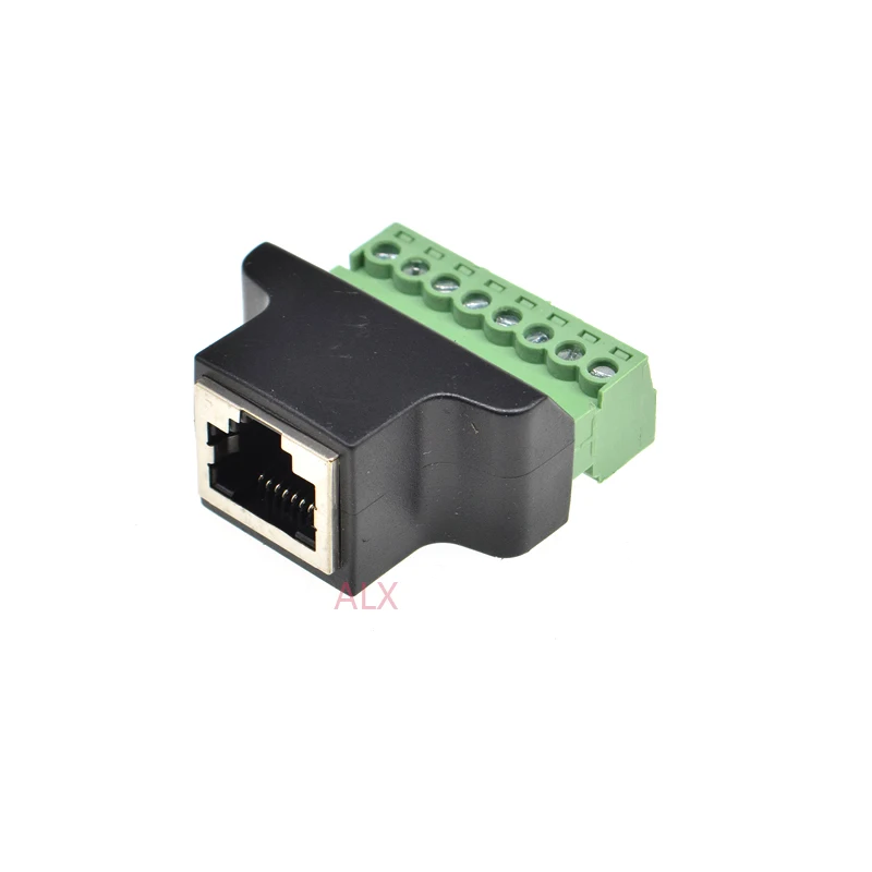 RJ45 Ethernet FEMALE TO 8 PIN SCREW TERMINAL converter RJ45 socket connector adapter for cctv dvr