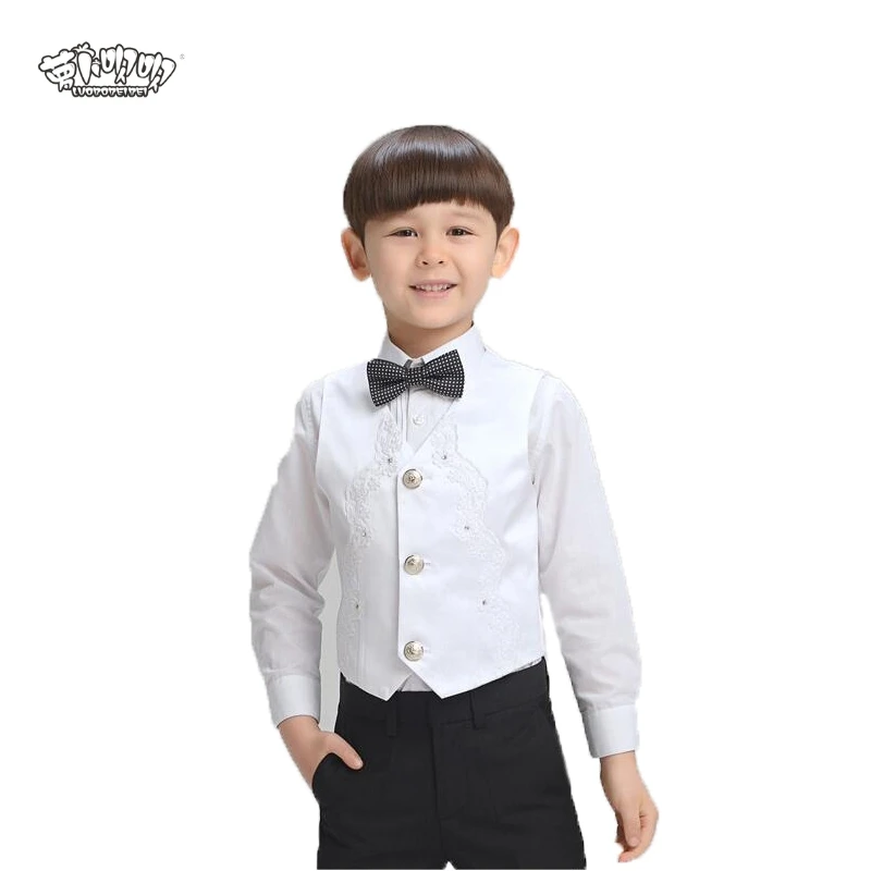 Boys Vest Kids Boys Gentleman Formal Suit Prince Vest Waistcoat Pageant Wedding Party Jacket Coat Performance Costumes N77