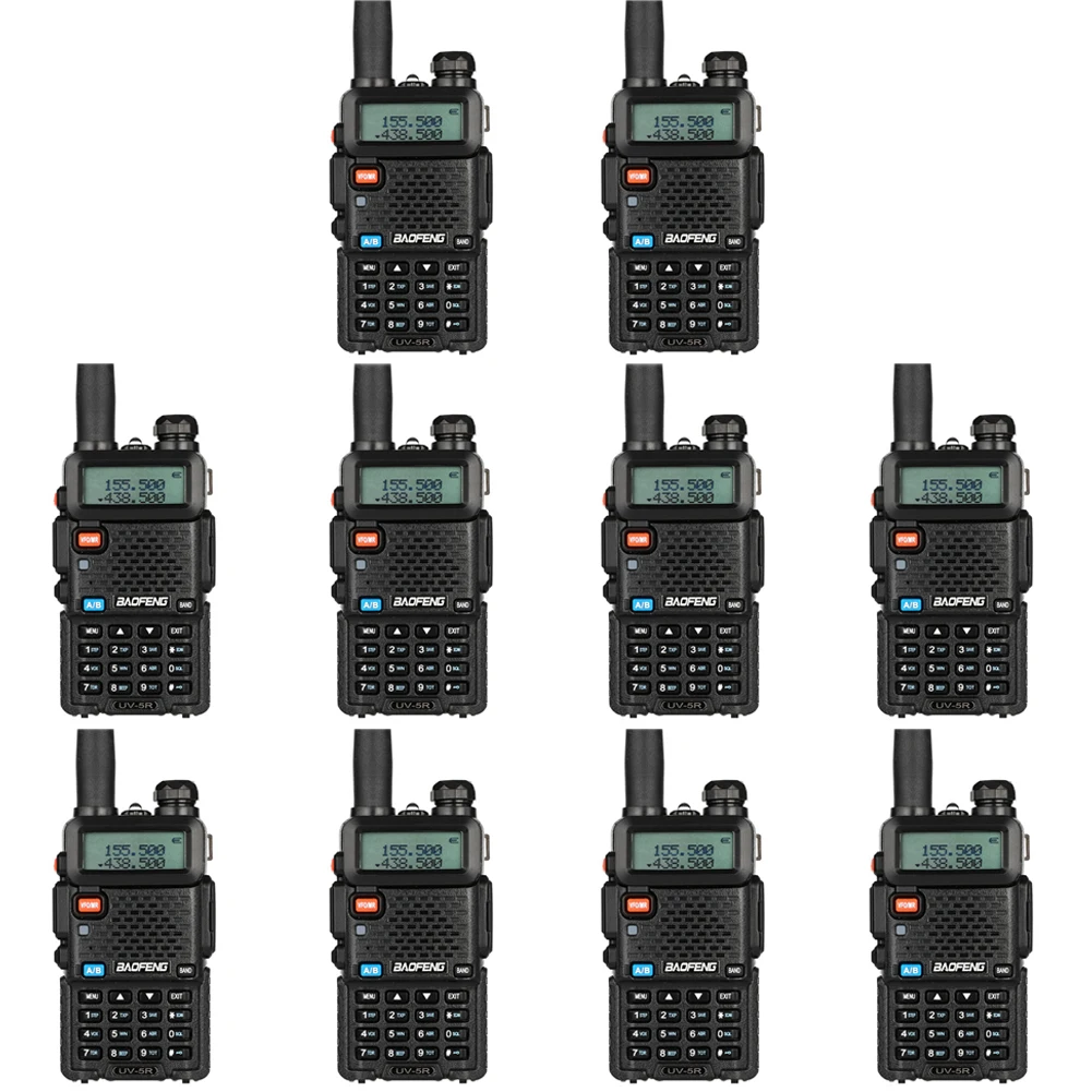 

10PCS BaoFeng UV-5R Walkie Talkie VHF/UHF136-174Mhz&400-520Mhz Dual Band Two way radio Baofeng Handheld UV5R Portable Ham Radio