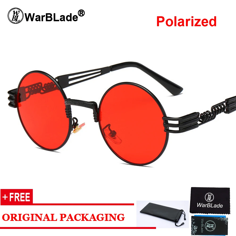 

WarBLade Brand Designer Classic Steampunk Polarized Round Sunglasses Men Women Vintage Retro Glasses Driving Sunglass Eyewear