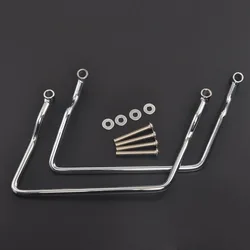 Chrome 14cm-24cm Motorcycle Saddle bag Support Bar Luggage Guard Bracket Mount For Honda Shadow ACE VT400/750 Universal