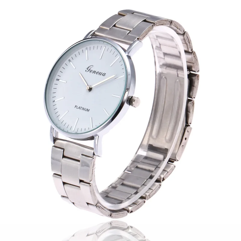 New Famous Brand Geneva Silver Casual Quartz Watch Women Stainless Steel Dress Watches Relogio Feminino Men Clock Ladies Watch