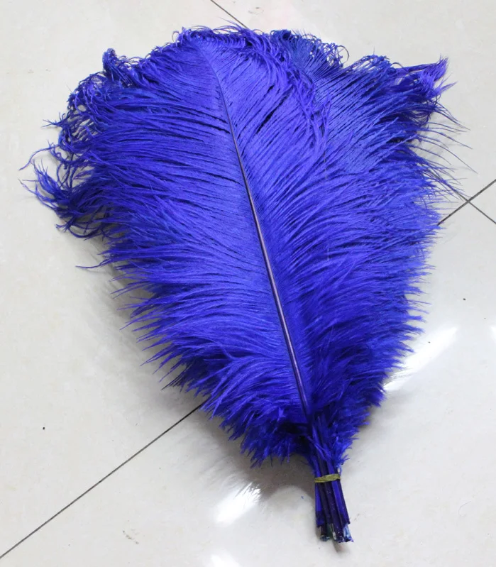 Free shipping 100 PCS beautiful blue natural ostrich feathers 30 to 35 cm / 12 to 14 inches