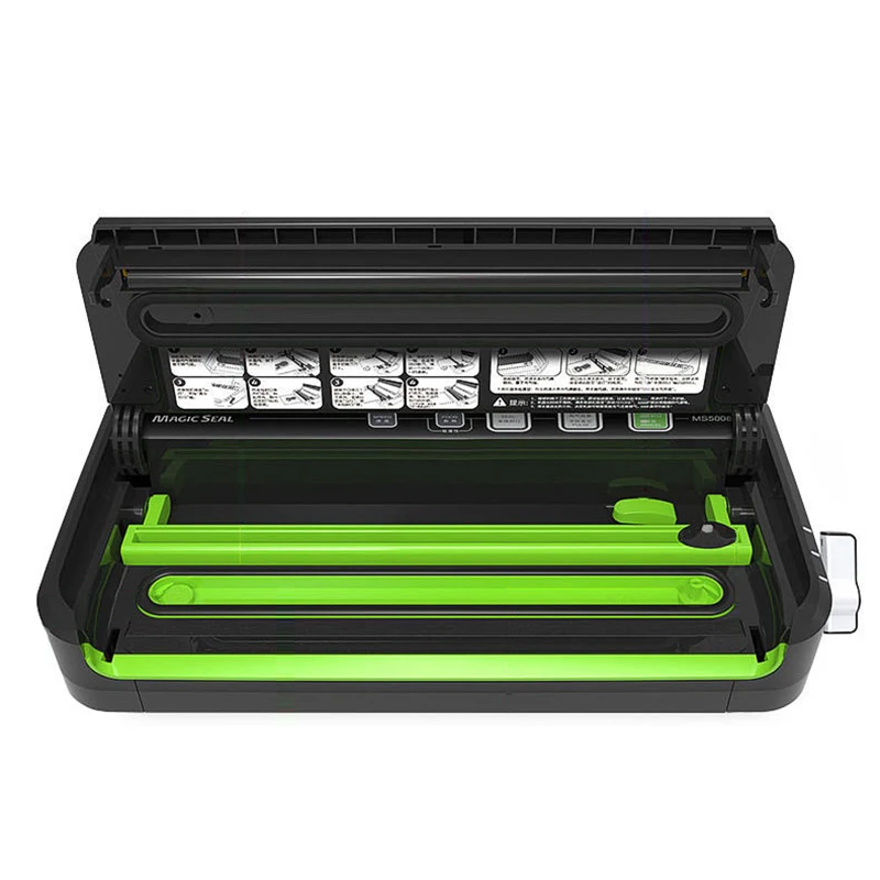 Máquina de sellado inflable de bombeo totalmente automática, empaquetadora comercial para el hogar, envasadora al vacío pequeña MS5008