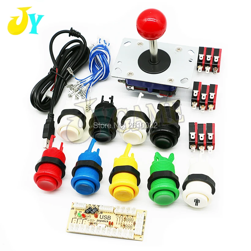 

ZIPPY/ Happ Type Arcade Joystick Button DIY Kit for Jamma Mame USB Zero Delay USB Encoder 8 Way Stick Push Buttons