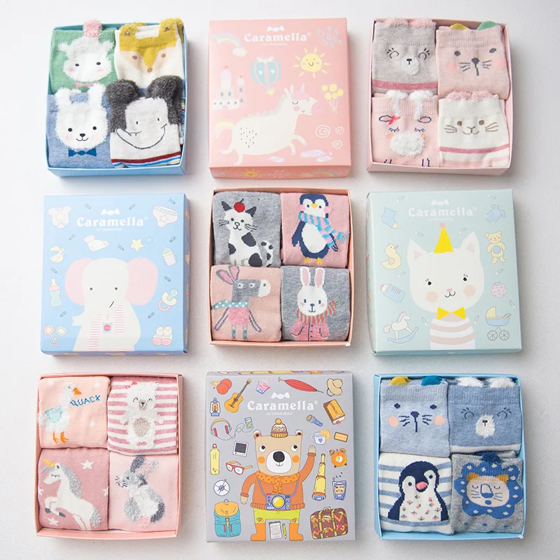 Caramella Brand Jacquard Colorful Cotton Socks for Women and Girls, Cute Animal Cartoon Art Socks, CM512604-512724