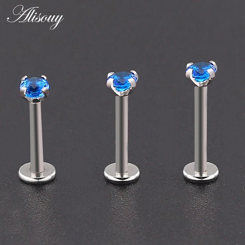 Alisouy 1pc 16G Surgical Steel Eyebrow Ring Earring Tragus Cartliage Piercings Segment Ring Lip Labret Tongue Piercing Jewelry