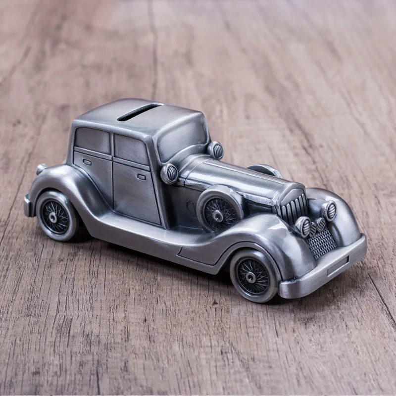 

Europe Retro zinc alloy mini safe piggy bank car Metal Crafts put away money children's money boxes Kids birthday gift SNG002