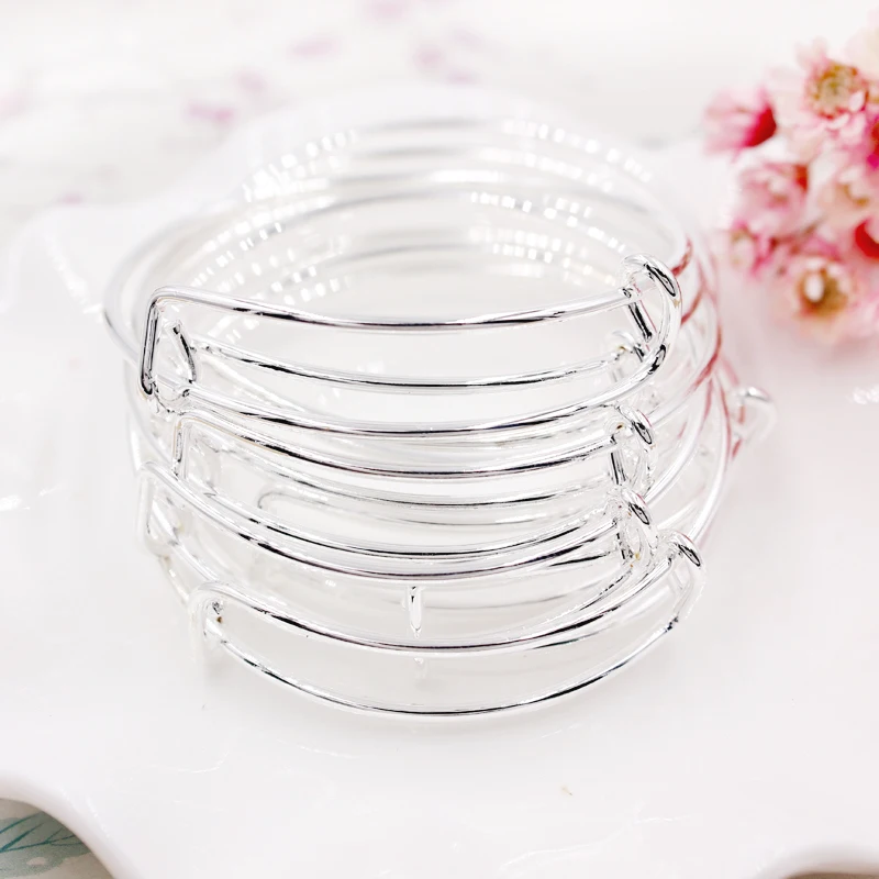 Diameter 5.8cm/5cm Children Wire Bangles Cable Expandable Bracelet For Charms Fashion Diy Jewelry Accessory pulseras