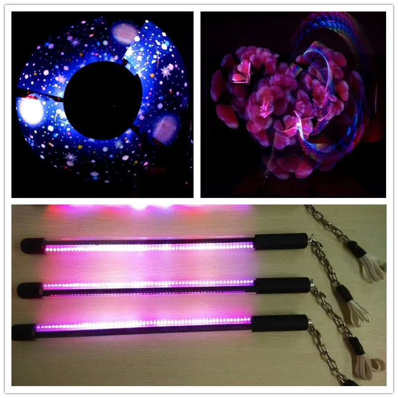 3Pcs  60 Pixels Led Visual Poi Full-Color Lamp LED Programmable Stick USB Graphic Poi