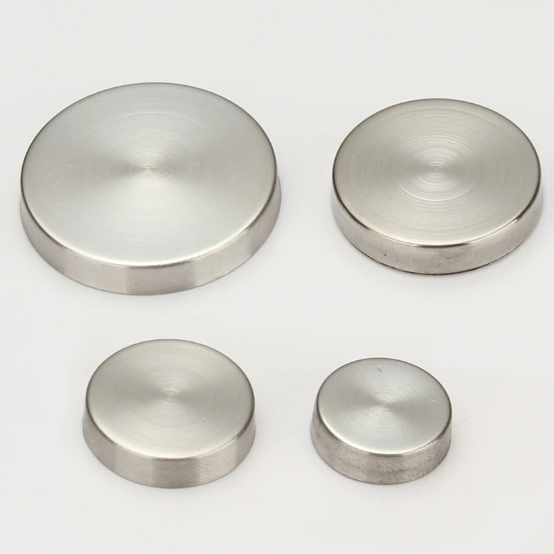 4Pcs 16Mm/19Mm/22Mm/25Mm/30Mm/40Mm Advertising Standoff Covers Stainless Steel 304 Flat Decorative Caps Cover Furniture Hardware