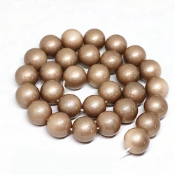 Fashion vintage diy women jewelry champagne baking paint glass round loose beads 4,6,8,10,12,14mm Hot sale 15inch B1626