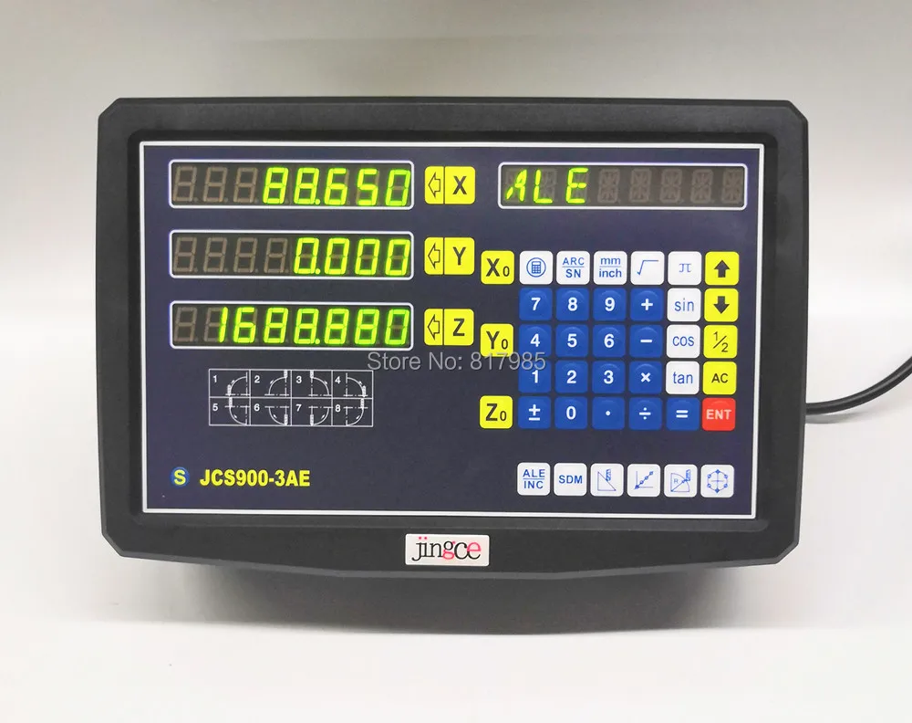 milling lathe Digital Readout DRO display and 3 pieces linear scale travel 100-1020mm 5micron linear encoder complete dro kits