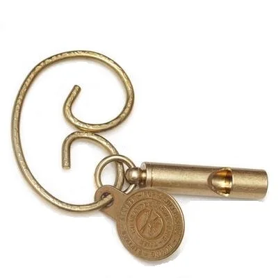 Creative Retro Handmade Brass Key Ring Buckle with Whistle  Hoop Curse