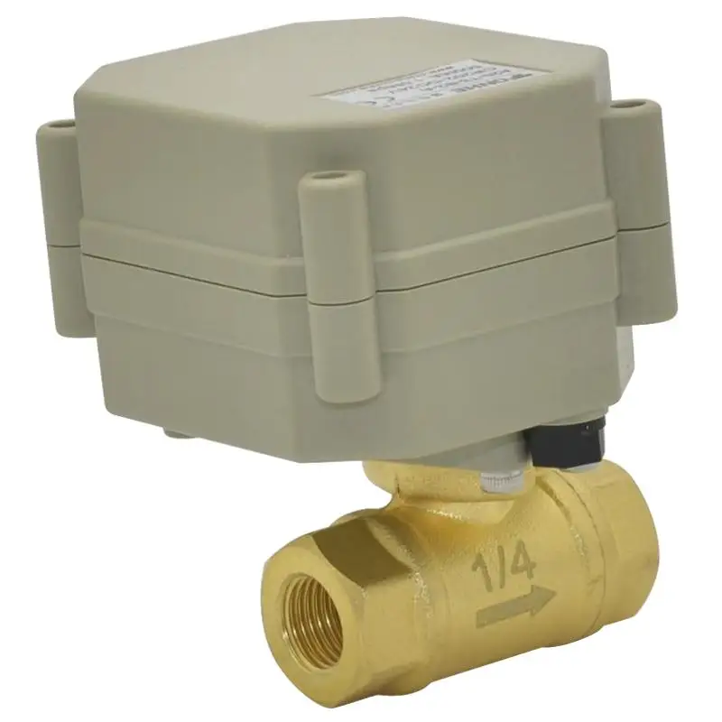 

G1/4" DN8 DC9~24V brass two way electric ball valve,CR3-03 3 wires control motorized ball valve