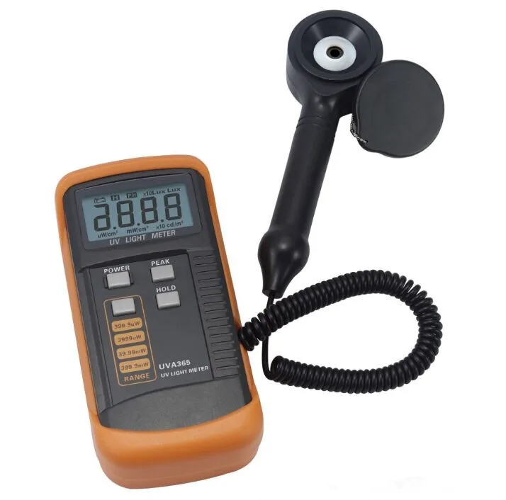 UVA365 400m W/cm UV Radiation Tester, Light Meter UVA&UVB LSI-circuit Tester Data Peak Hold UV Sensor Light Correction Filter