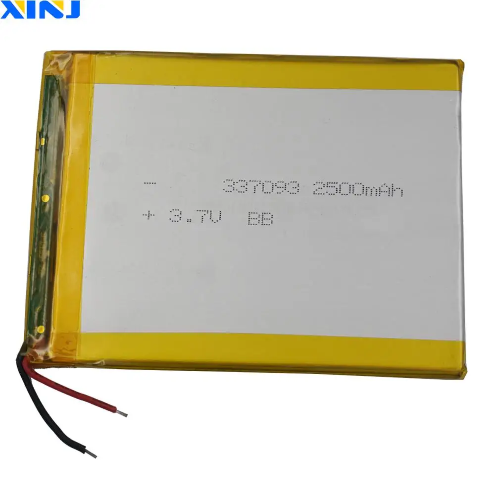 3.7V 2500 mAh 9.25Wh 337093 Rechargeable Li-Polymer Li LiPo Battery For PSP GPS TV Video Player Plate MID Portable DVD Tablet PC