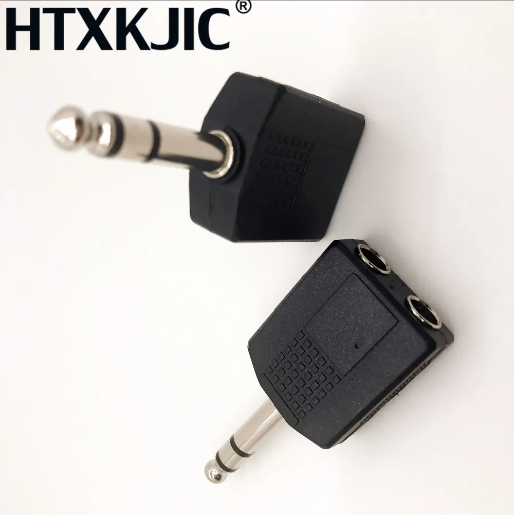 1pcs 모노 1/4 "Y 분배기 오디오 어댑터 분배기 6.35 수 잭 2 암 6.3