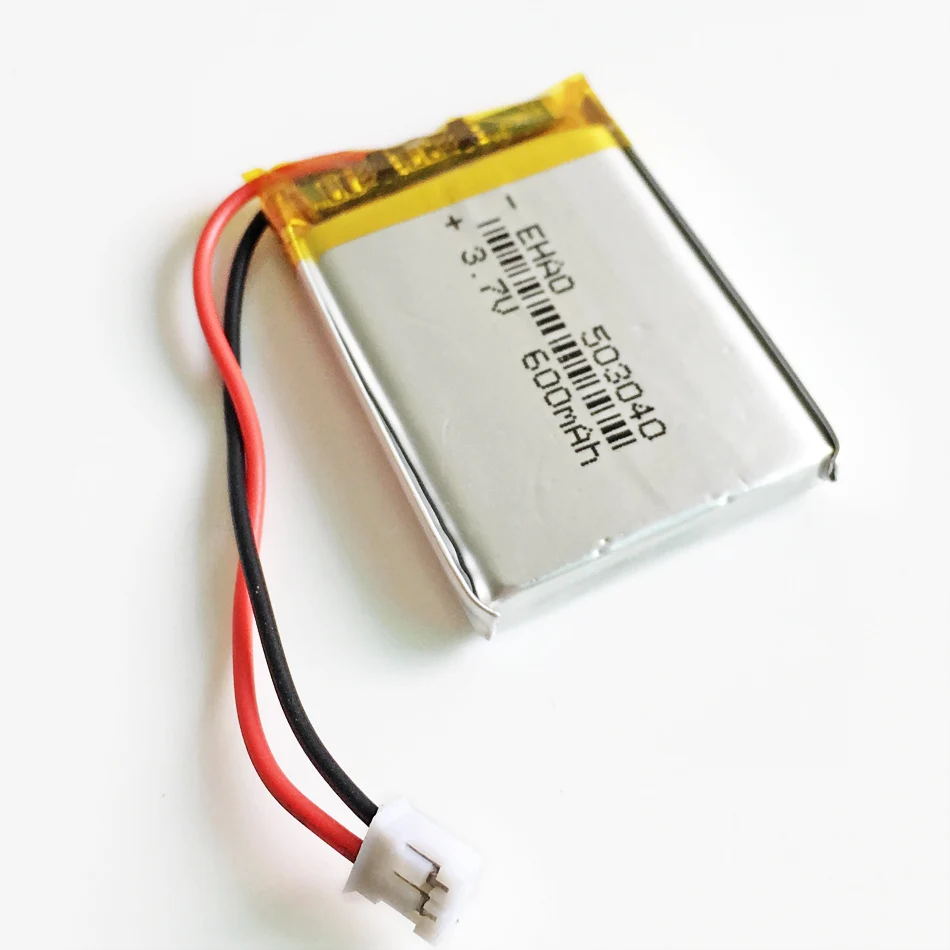 3.7V 600mAh litowo-polimerowa Lipo akumulator 503040 dla JST PH 2.0mm 2pin wtyczka do kamery GPS elektronika Bluetooth