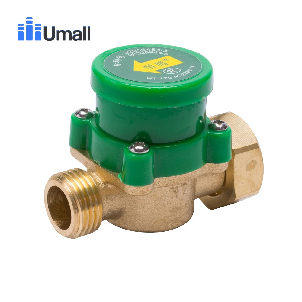 HT-120 G1 To 3/4 Full Copper Automatic Electronic Magnetic Hall Pressure Water Pump Flow Sensor Switch Home Shower Control Valve