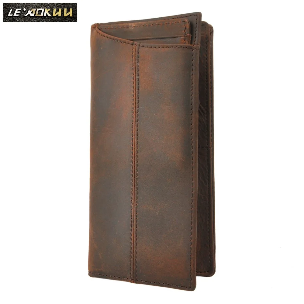 Fashion Cattle Male Genuine leather Large Capacity Designer Checkbook Organizer Card Case Wallet Purse For Men 1019