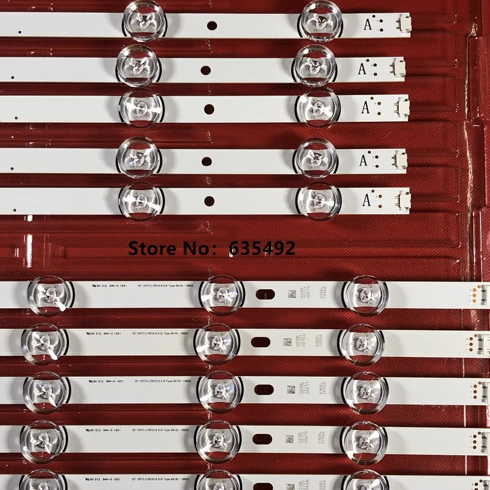 新しい 10 個 LED ストリップ DRT 3.0 55"_A/B タイプ 6916L-2232A 2233A 55LY340C 55LY320C 55LF580V 55LF652V 55LB582U 55LB572U LC550DUH