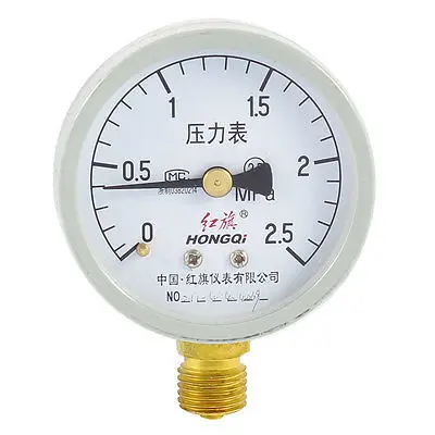 

1/4" BSP Thread 2.5 Accuracy Class 0-2.5 Mpa Air Water Pressure Gauge Y-60