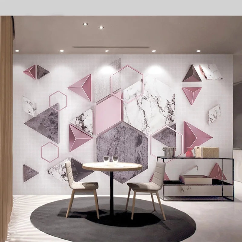3D Wallpaper Modern Stereo Geometry Polygon Marble Texture Photo Wall Murals Living Room TV Sofa Study Abstract Art Papel Tapiz