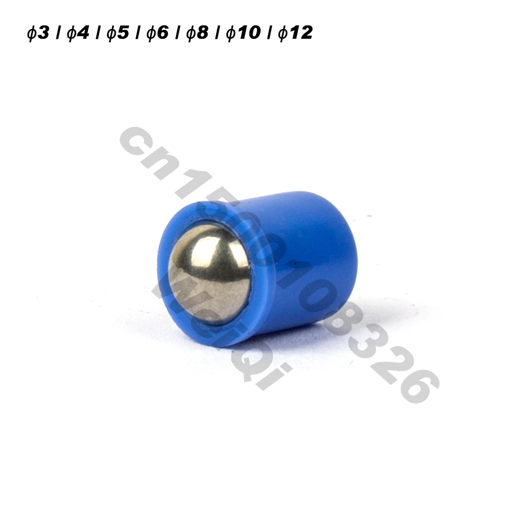 Press fit plungers,Ball plungers ,blue plastic body,pom or stainless steel ball,body dia 4mm 5mm 6mm 8mm 10mm  12mm