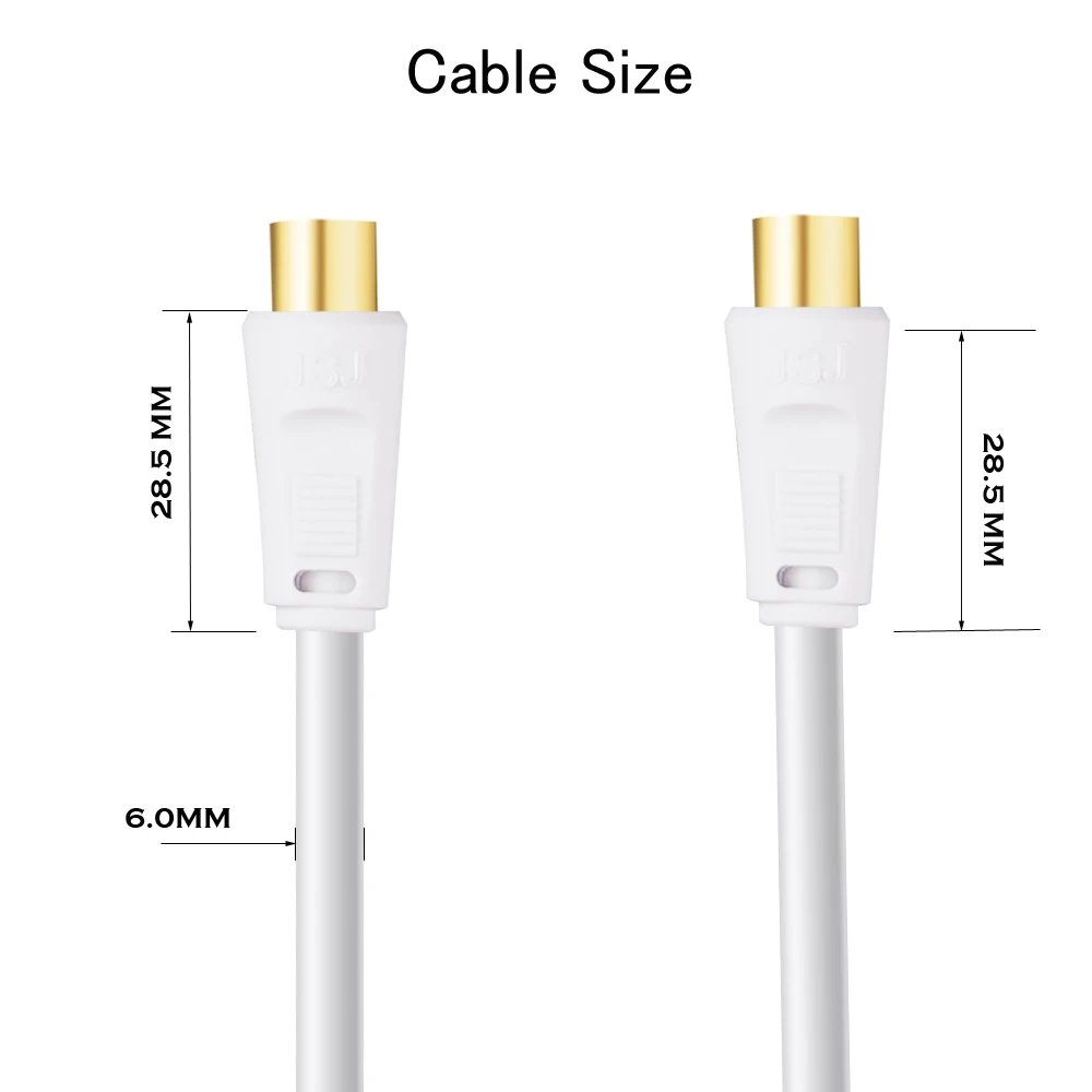 Digizulu Antenna Extension Cable RG6 for Satellite TV 9.5mm Coaxial Fly Lead Aerial Male to Female  RF CCTV Amplifier Cord