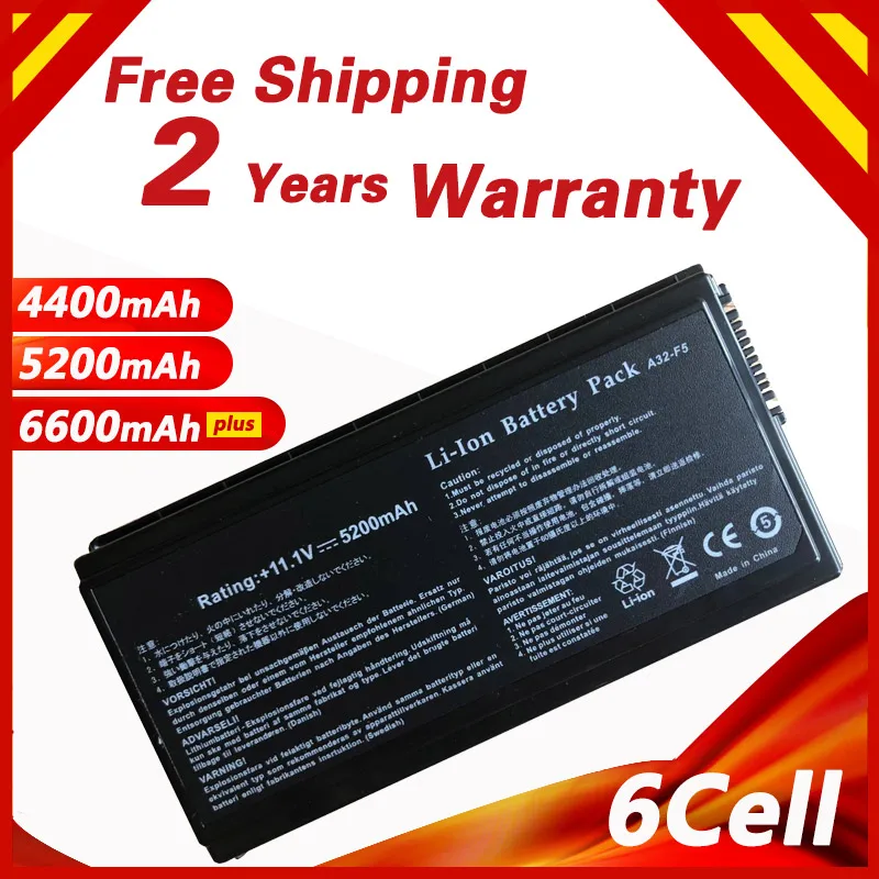 

Golooloo 6 cells Battery for Asus A32-F5 F5 F5C F5GL F5M F5N F5R F5RI F5SL F5Sr F5V F5VI F5VL F5Z X50 X50C X50M X50N X50RL X50SL