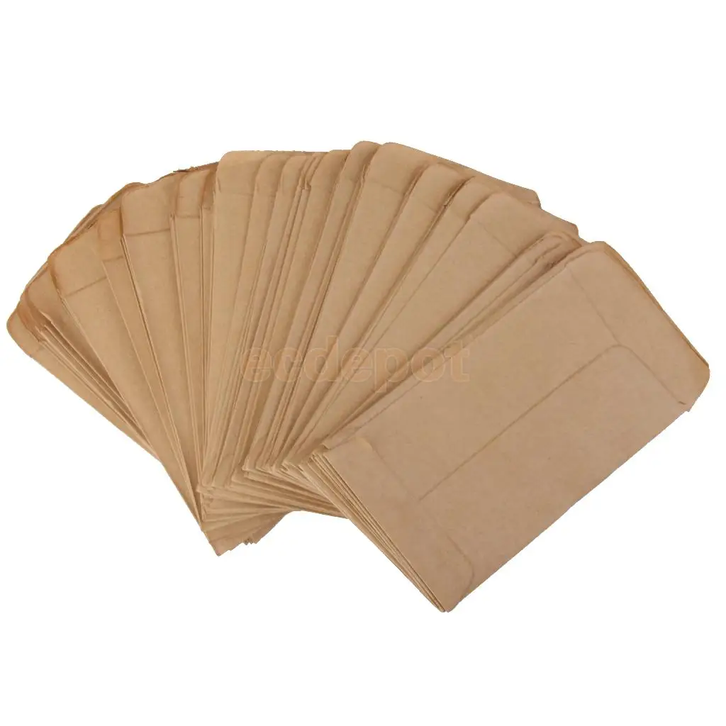 100pcs Vintage Kraft Paper Bags Seed Corn Farm Pollen Bag Sack