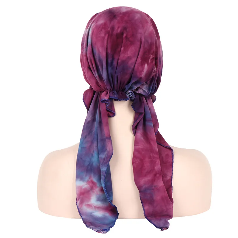 Muslim Women Soft Turban Hat Pre-Tied Scarf Cotton Chemo Beanies Bonnet Caps Bandana Headscarf Head Wrap Cancer Hair Accessories