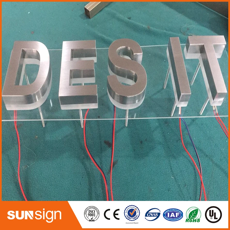 Outdoor Waterproof Custom Design Metal Backlit Led Channel Letter