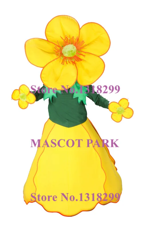 mascot yellow Wildflower Mascot Female Costume Adult Size Cartoon Flower Theme Anime Cosplay Costumes Performance Fancy Dress