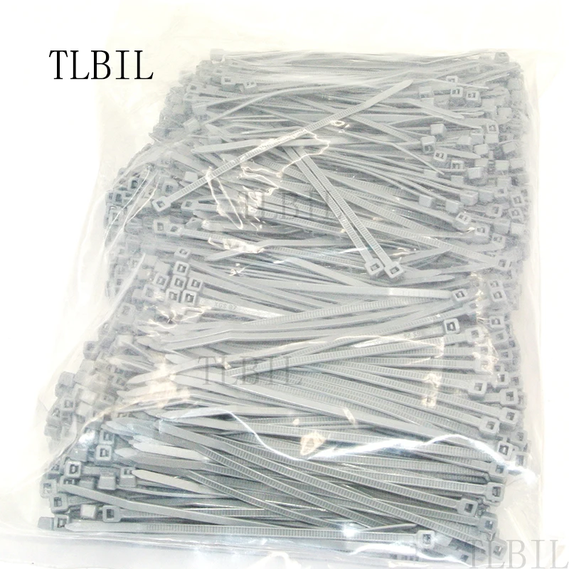 1000Pcs/lot 3 X 100mm Brown Gray Cable Wire Zip Ties Self Locking Nylon Cable Tie