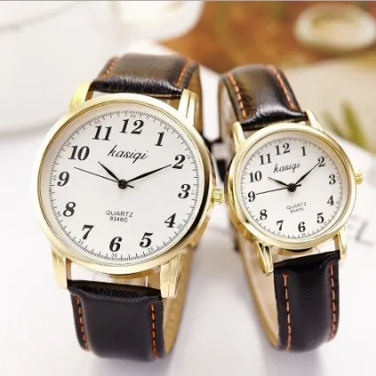 Montre de couple à quartz pour amoureux, bracelet en cuir, minimaliste, marque, vente en gros, 2018