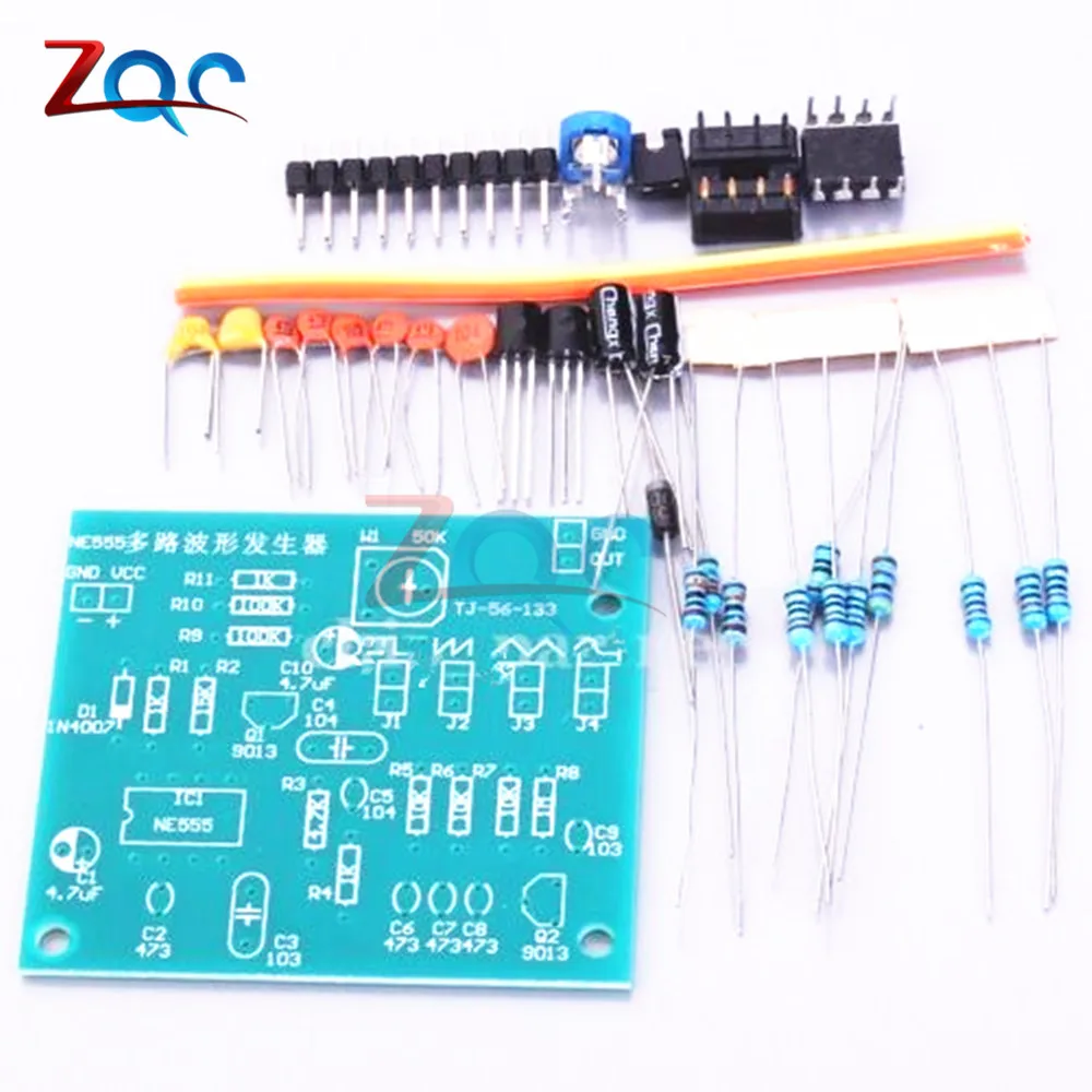 DIY Kits NE555 Multi-channel Waveform Generator Suite Sine Triangle Square Wave Electronic Training Kit