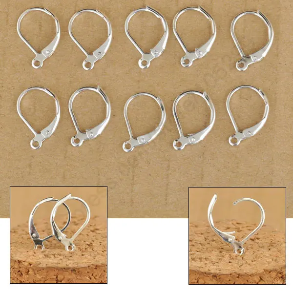 

Free Ship 100Pcs Making Jewelry Findings Sterling Silver color Hoop Circle Hook Earring Earwires DIY Jewelry Made Beads