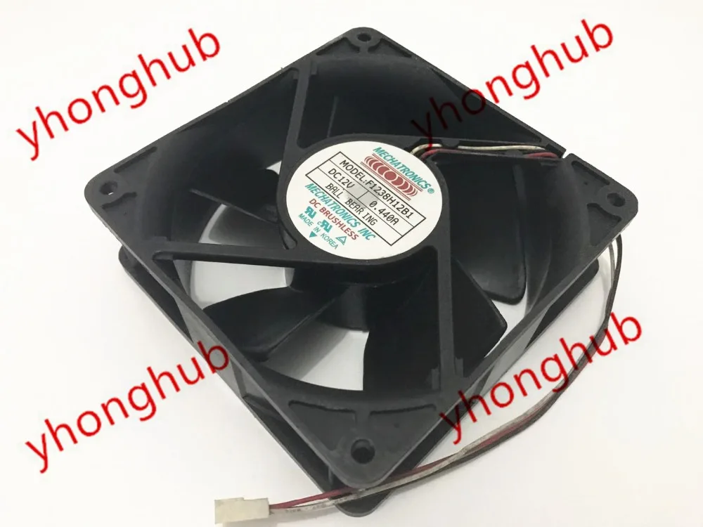 

MECHATRONICS F1238H12B1 DC 12V 0.440A 3-Wire 120x120x38mm Server Cooling Fan