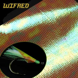 Wifreo 15cmX110cm Metalic Holographic Flash Film Mesh Back Durable Sabiki Fish Skin Assit Hook Wing Material Shrimp Fly Back
