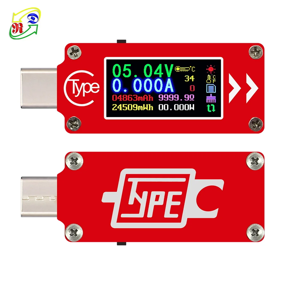 RD TC64  Type-C color LCD USB Voltmeter ammeter voltage current meter multimeter battery PD charge power bank USB Tester