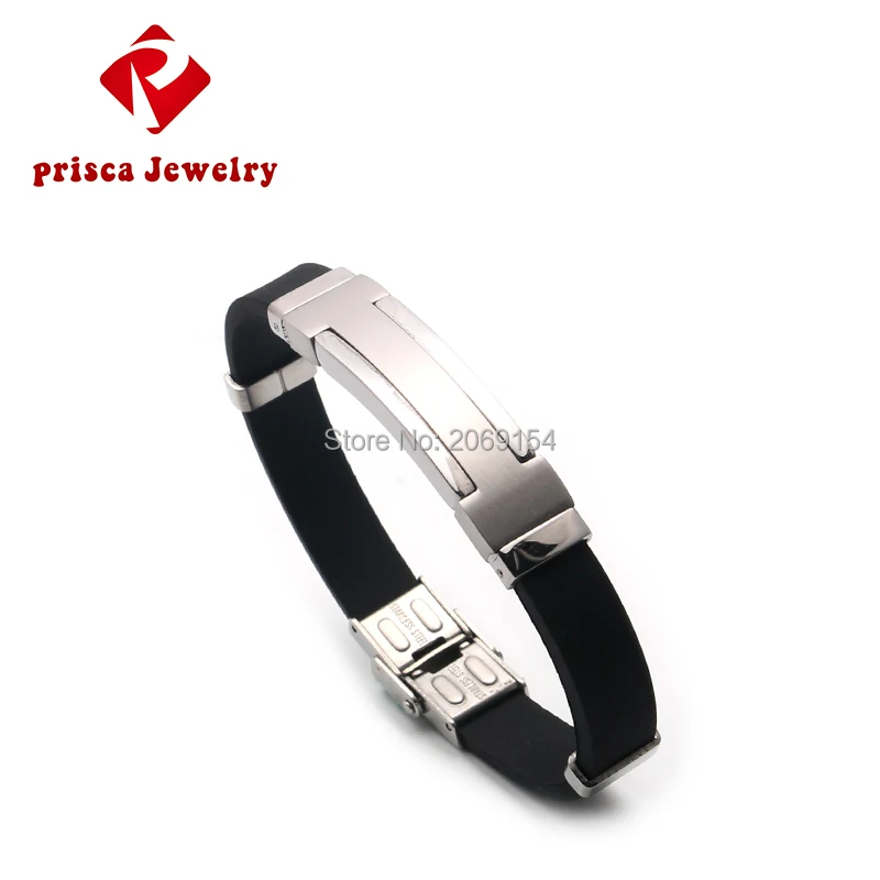 PAPERPLUS | Men Stainless Steel Black Bangle. French Italy Charm Jewelry. 21cm. Gold Plated. Hip Hop Gift