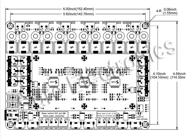 6x100 Watt Classe D Amplificatore Audio Scheda-6x100 W Stereo Amplificatore di Potenza