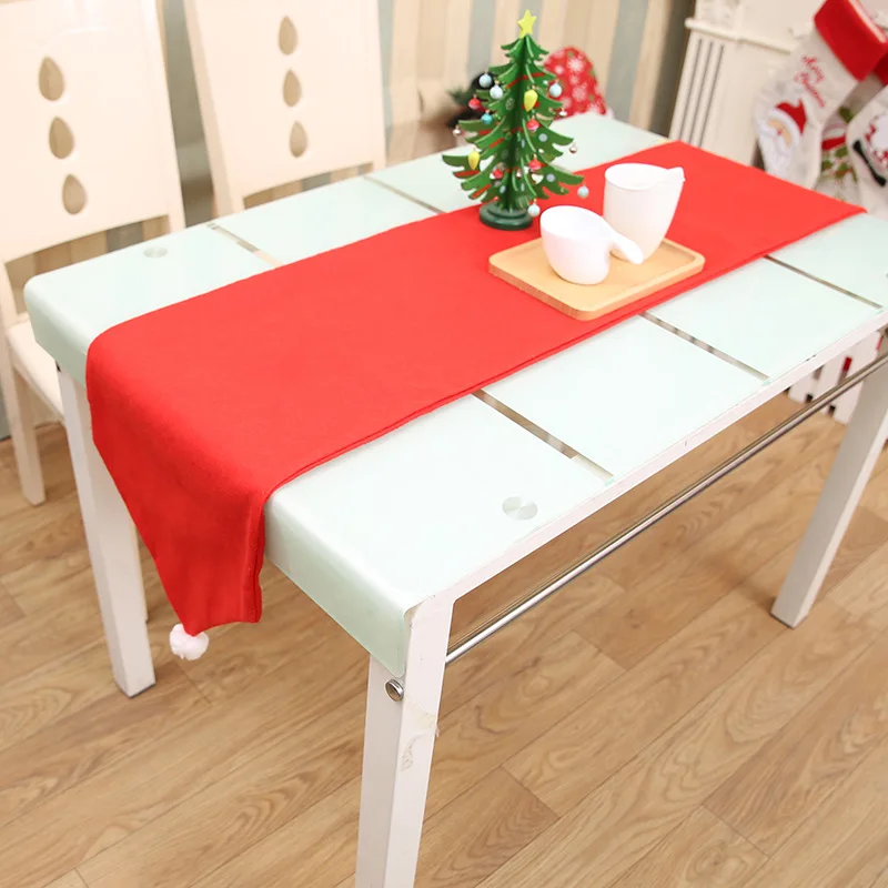 1PCS Red Christmas Tablecloth  Christmas Flag Christmas Decorations For Home New Year Decoration