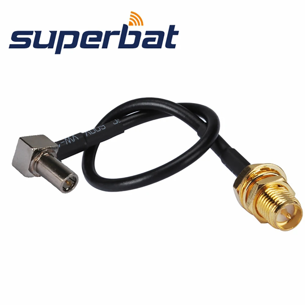 Superbat MS147 Male Right Angle to RP-SMA Female(male in) Bulkhead Pigtail Cable RG174 15cm for Wireless